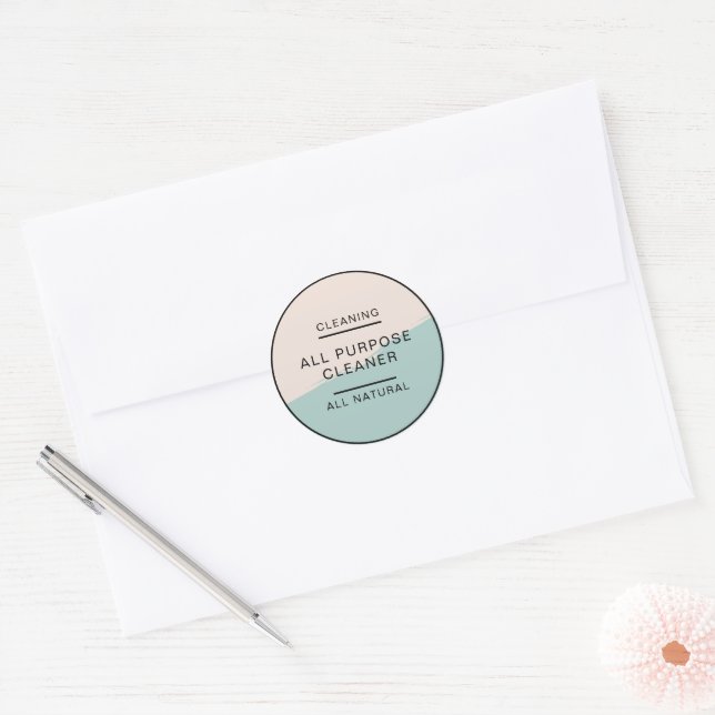 Minimalist Elegant Cosmetics Cleaning Product Classic Round Sticker (Envelope)