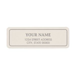 Minimalist Elegant Cream Beige Return Address Label