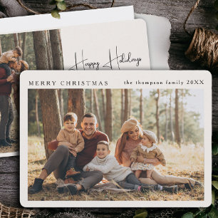 Minimalist Elegant Custom Christmas Simple Photo Holiday Card