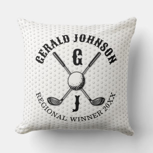 Minimalist Elegant Custom Golf Monogram Design Cushion
