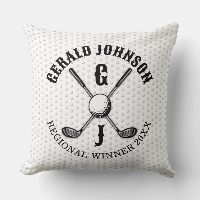 Minimalist Elegant Custom Golf Monogram Design Cushion (Front)