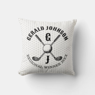 Minimalist Elegant Custom Golf Monogram Design Cushion