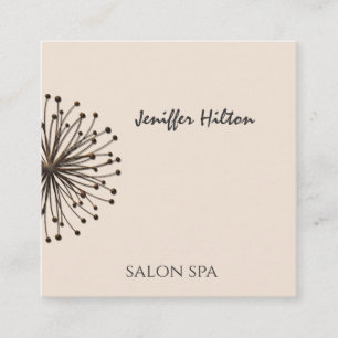 Minimalist elegant dandelion square business card