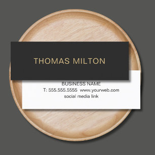 Minimalist Elegant Dark Golden Brown Mini Business Card