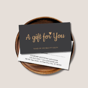 Minimalist Elegant Dark Grey Golden Salon Gift