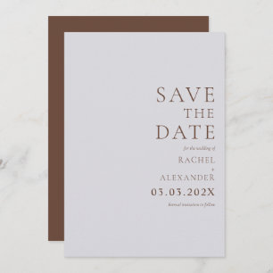Minimalist Elegant Dark Olive Green Save The Date