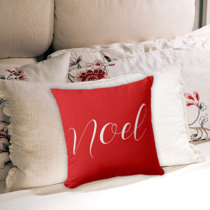 Minimalist Elegant Dark Red Plain Noel Christmas Cushion