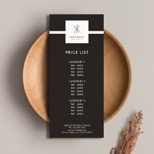 Minimalist Elegant Dark White Hair Pins Salon  Rack Card