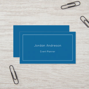 Minimalist Elegant Deep Blue Business Card