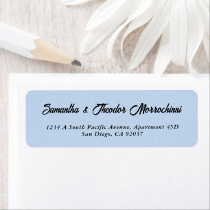 Minimalist Elegant Dusty Blue Return Address Label