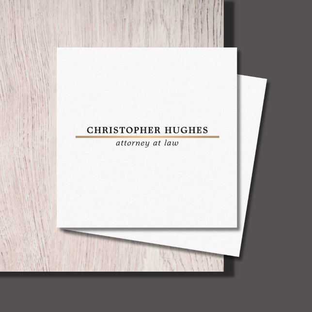 Minimalist Elegant Faux Copper Line Attorney Square Business Card (Creator Uploaded)