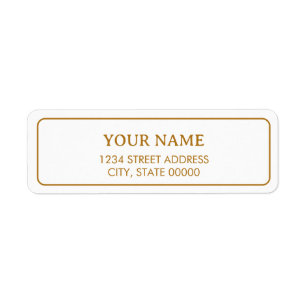 Minimalist Elegant Faux Gold  Return Address Label
