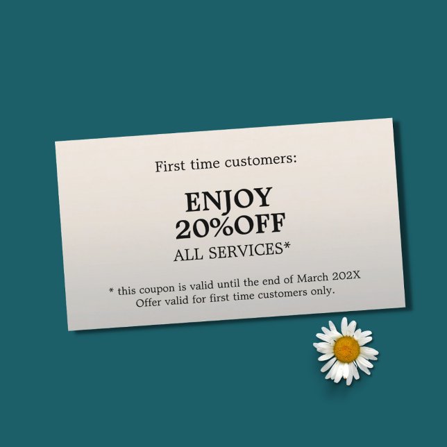 Minimalist Elegant Faux Silver Beauty Coupon (Creator Uploaded)