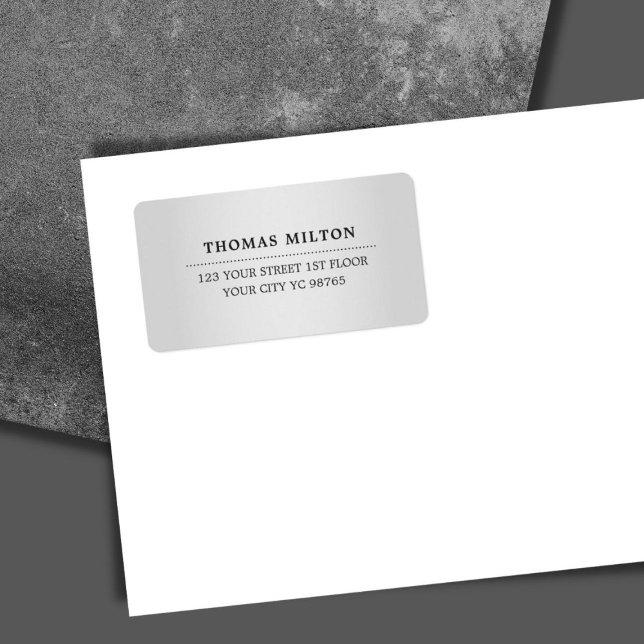 Minimalist Elegant Faux Silver Black Label (Creator Uploaded)