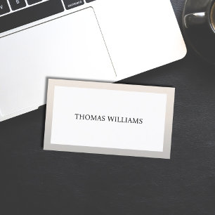 Minimalist Elegant Faux Silver Consultant Business Card