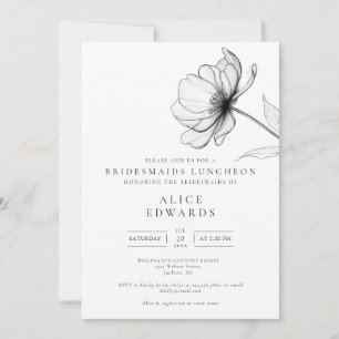 Minimalist Elegant Floral Bridesmaids Luncheon Invitation