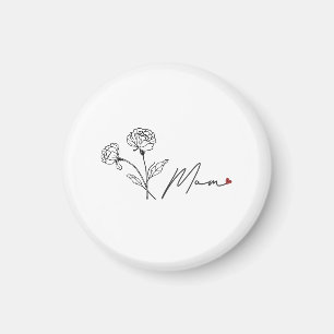 Minimalist Elegant Floral Mum Magnet