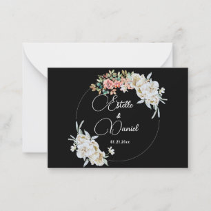 Minimalist Elegant Floral Wedding Circle Card