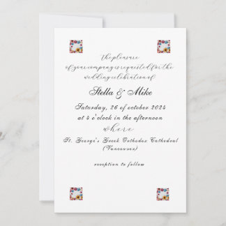 Minimalist Elegant Floral Wedding Invitation