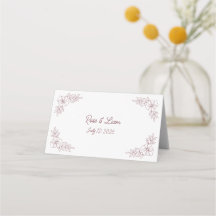 Minimalist Elegant Folded Wedding Place Card