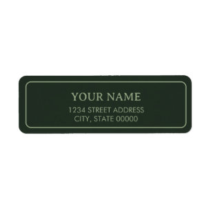 Minimalist Elegant Forest Green Return Address Label
