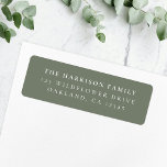 Minimalist Elegant Forest Green Return Address Return Address Label<br><div class="desc">A stylish minimal return address label with classic typography in black on a clean simple minimalist grayish forest green background. The text can be easily customized for a personal touch. A simple,  minimalist and contemporary design to stand out from the crowd!</div>