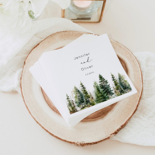 Minimalist elegant forest rustic wedding napkin (Creator Uploaded)