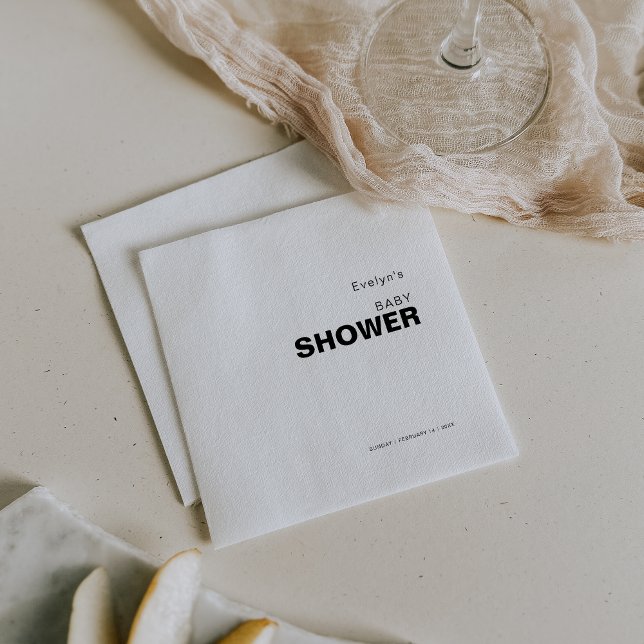 Minimalist Elegant Formal Baby Shower Napkins (Creator Uploaded)
