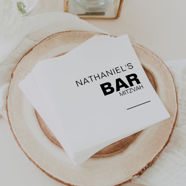 Minimalist Elegant Formal Bar Mitzvah Napkins (Creator Uploaded)