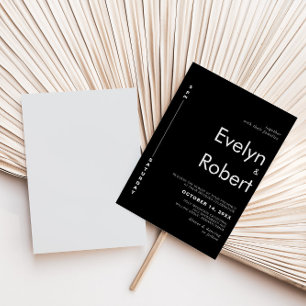 Minimalist Elegant Formal Black Wedding Invitation