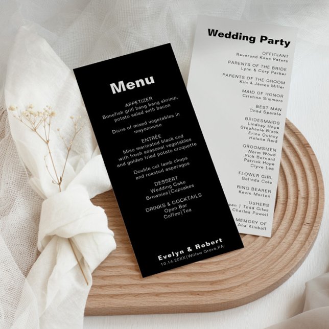 Minimalist Elegant Formal Black Wedding Program (Creator Uploaded)
