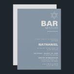 Minimalist Elegant Formal Blue Bar Mitzvah  Invitation<br><div class="desc">This minimalist elegant formal blue bar mitzvah invitation is perfect for a traditional religious event celebration. The design features a beautiful font in a blue white background to compliment your event.</div>