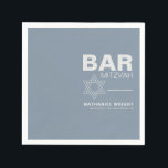 Minimalist Elegant Formal Blue Bar Mitzvah  Napkin<br><div class="desc">These minimalist elegant formal blue bar mitzvah napkins are perfect for a simple religious celebration. The design a beautiful font in a blue white background to compliment your event.</div>