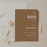 Minimalist Elegant Formal Brown Bar Mitzvah    Invitation<br><div class="desc">This minimalist elegant formal brown bar mitzvah invitation is perfect for a traditional religious event celebration. The design features a beautiful font in a brown white background to compliment your event.</div>