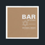 Minimalist Elegant Formal Brown Bar Mitzvah   Napkin<br><div class="desc">These minimalist elegant formal brown bar mitzvah napkins are perfect for a simple religious celebration. The design a beautiful font in a brown white background to compliment your event.</div>