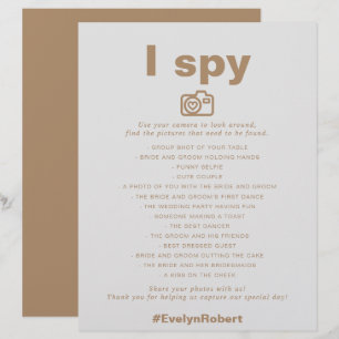 Minimalist Elegant Formal Brown I Spy Wedding Game
