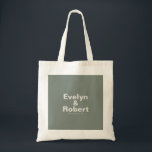 Minimalist Elegant Formal Green Wedding Tote Bag<br><div class="desc">This minimalist elegant formal green wedding tote bag is perfect for a rustic wedding. The design features a beautiful font in a green background to embellish your event.</div>