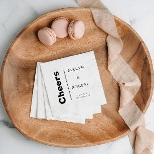Minimalist Elegant Formal Wedding Cheers   Napkin