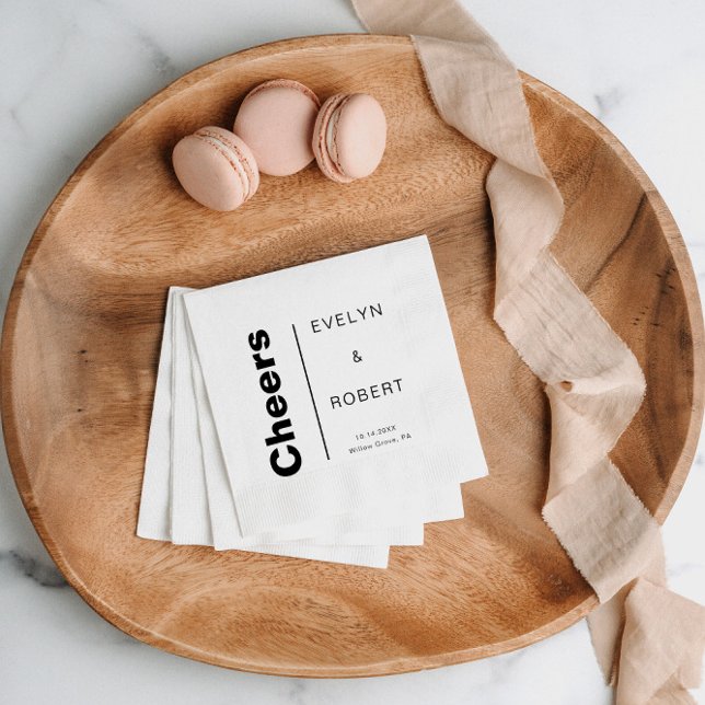 Minimalist Elegant Formal Wedding Cheers   Napkin (Creator Uploaded)