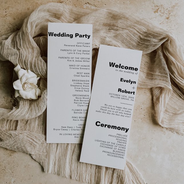 Minimalist Elegant Formal Wedding Program (Creator Uploaded)