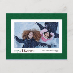 Minimalist Elegant Frame Family Christmas Photo Holiday Postcard