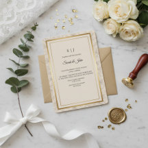 Minimalist Elegant Gold Frame Wedding