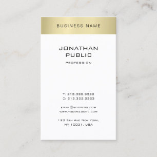 Minimalist Elegant Gold Look Plain Modern Trendy Business Card