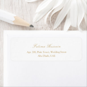 Minimalist Elegant Gold Script Wedding Address Return Address Label