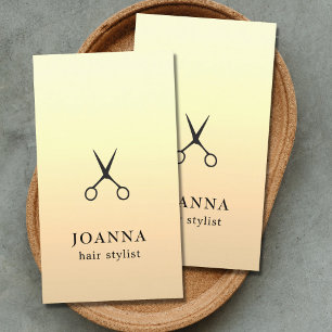 Minimalist Elegant Golden Black Scissors Hair  Business Card