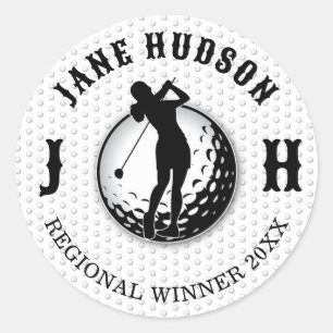 Minimalist Elegant Golf Design Classic Round Stick Sticker