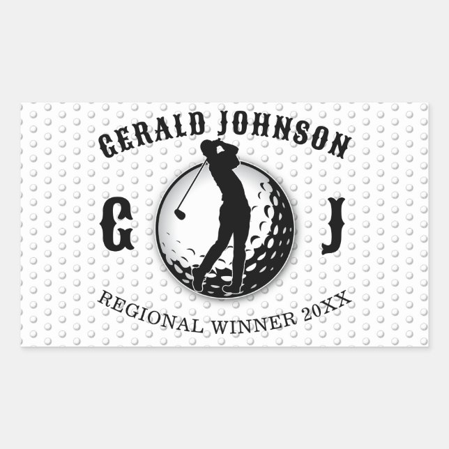 Minimalist Elegant Golf Design Rectangular Sticker (Front)