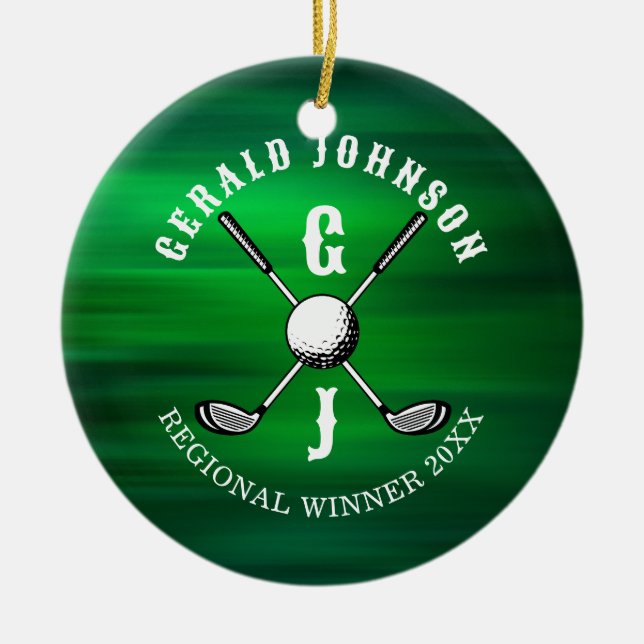 Minimalist Elegant Golf Monogram Design Ceramic Or Ornament (Front)