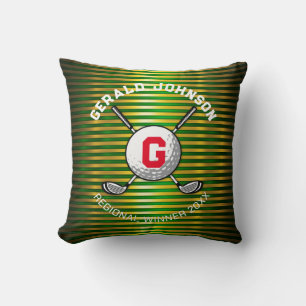 Minimalist Elegant Golf Monogram Design Cushion