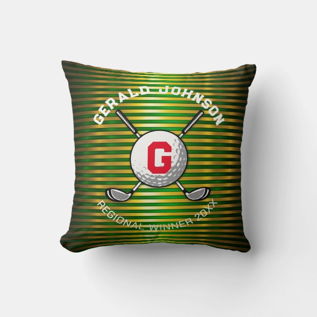 Minimalist Elegant Golf Monogram Design Cushion (Front)